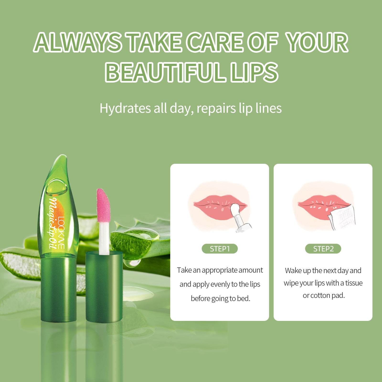 Wholesale Plastic Aloe Vera Moisturizing Lip Oil