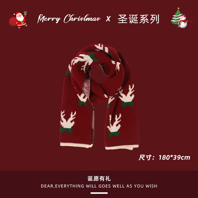 Wholesale Christmas Deer Winter Warm Plaid Scarves