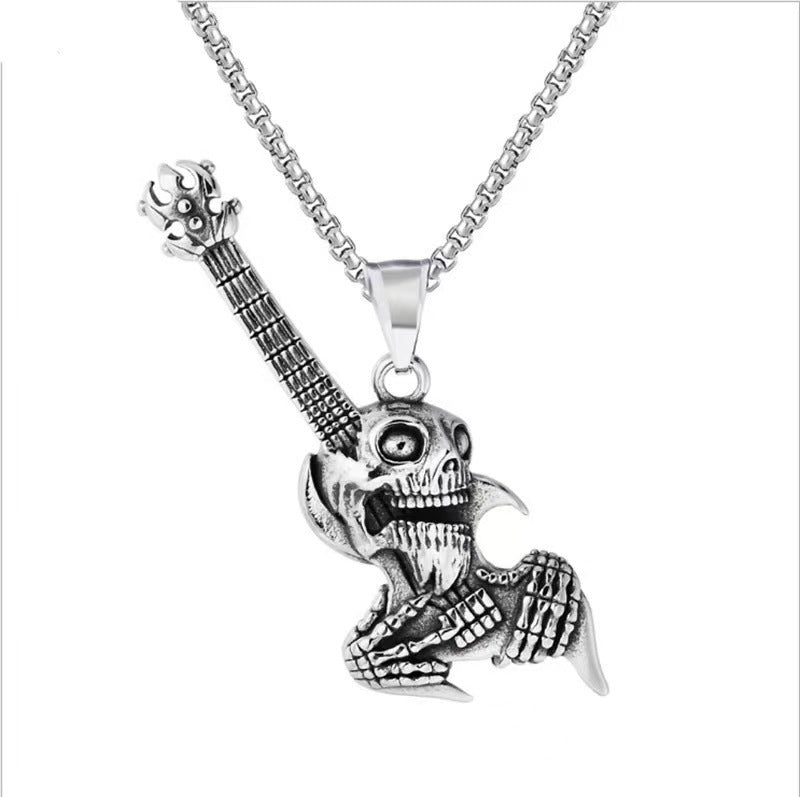 Wholesale Fashion  Hip-Hop Necklace for Men, Personalized Punk Style Steel Chain Pendan