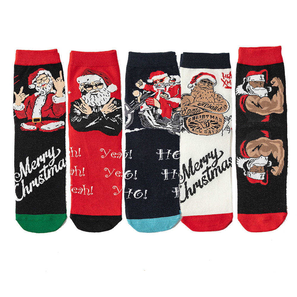 Wholesale 10pcs Cartoon Christmas Funny Mid Tube Cotton Socks