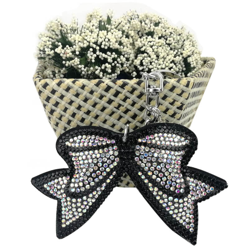 Wholesale 4pcs Cartoon cute diamond studded bow Rhinestone Keychain