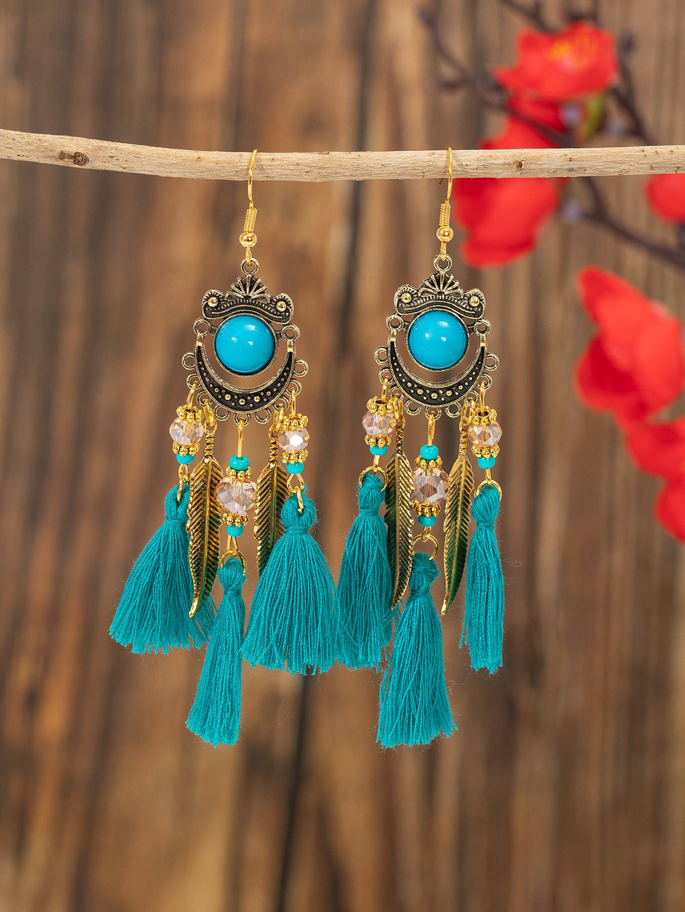 Wholesale Ethnic retro long tassel earrings