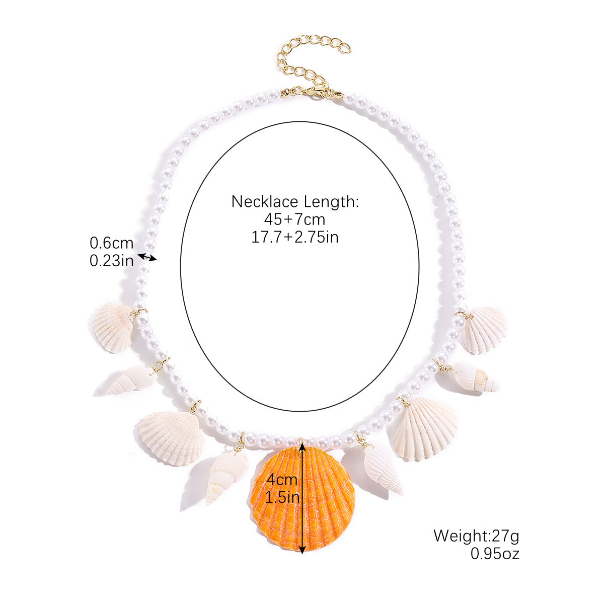 Wholesale Ocean-themed seashell pearl conch bohemian necklace