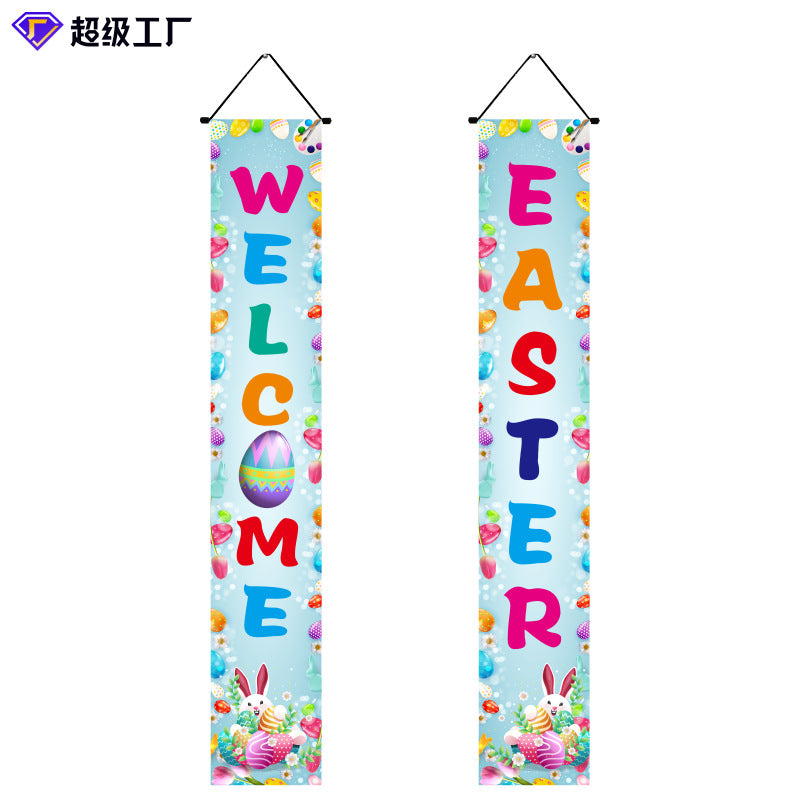 Wholesale Easter Party Decoration Egg Bunny Door Curtain