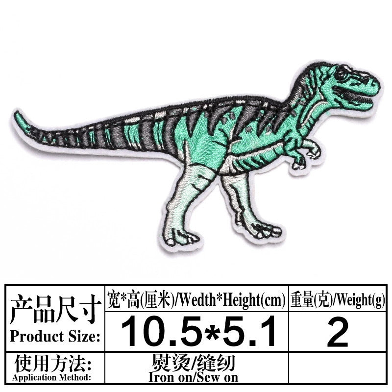 Wholesale Stylish Dinosaur Embroidered Patches Cartoon Animal Cloth Sew On Badges For Clothing Boutique Resale