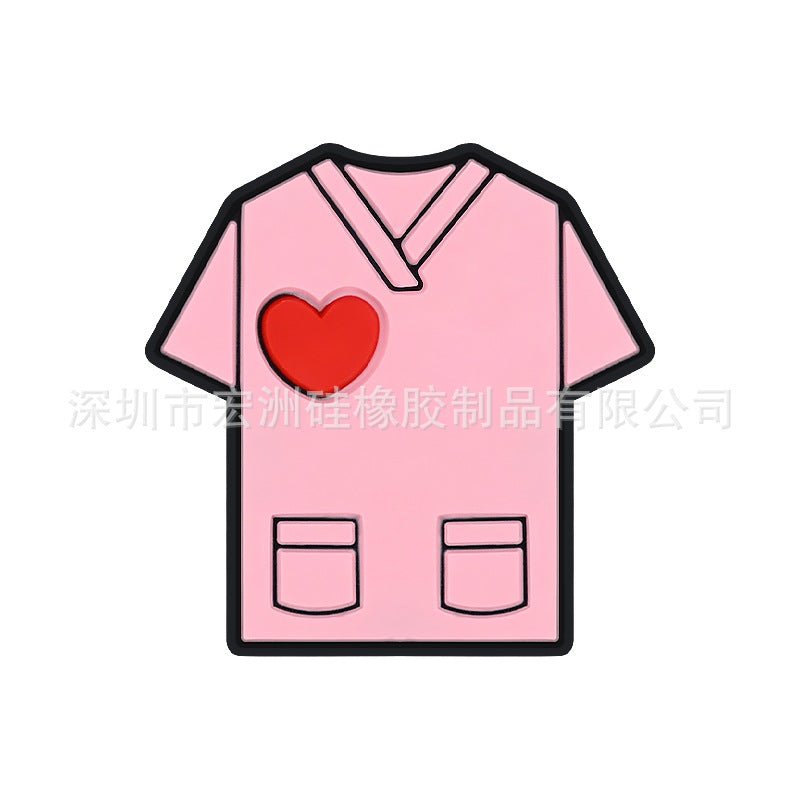 Wholesale 10pcs doctors and nurses series drop glue cartoon silicone beads