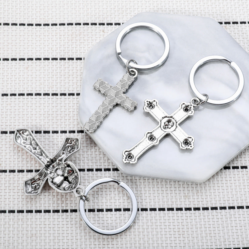Wholesale Vintage Skull Cross Hip Hop Keychain