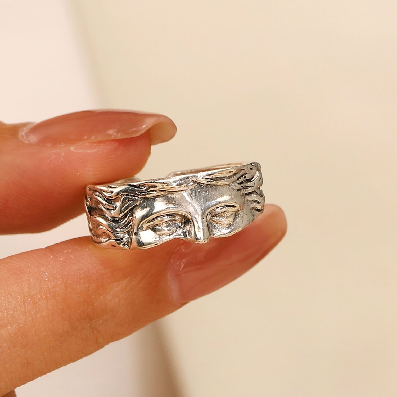 Wholesale Adam double-hand ring open adjustable ring