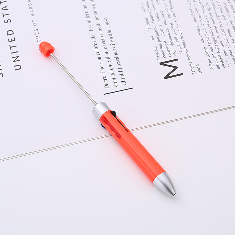 Wholesale DIY Beaded Multi Color Press Four Color Refill Plastic Ballpoint Pen