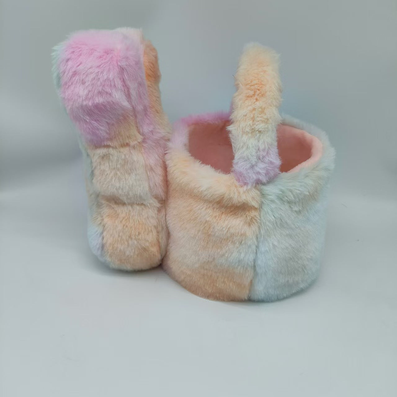 Wholesale Easter Basket Egg Decoration Plush Rabbit Tail Storage Basket