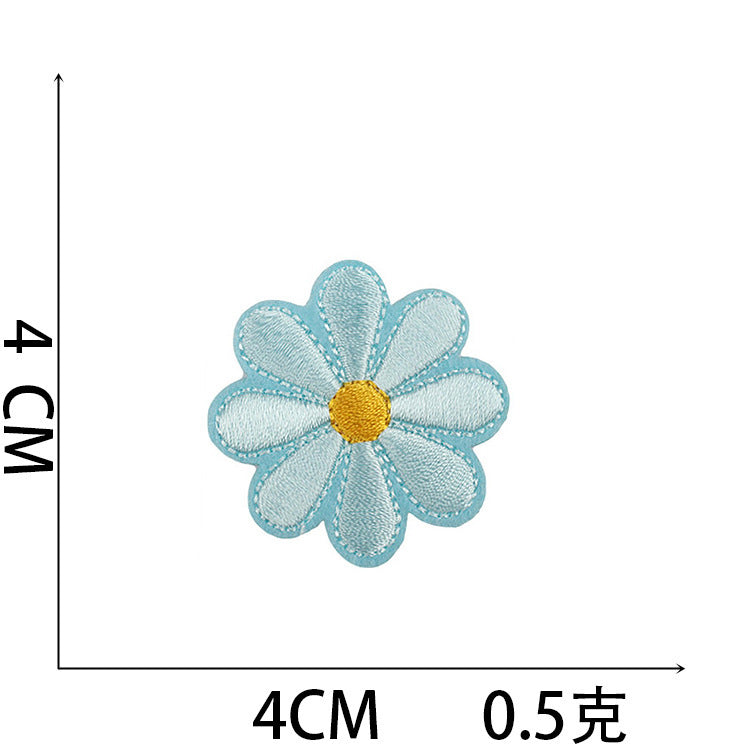 Wholesale Chic Polyester Embroidered Iron On Patches Assorted Butterfly Sunflower Designs For Clothing Craft Supply Resale