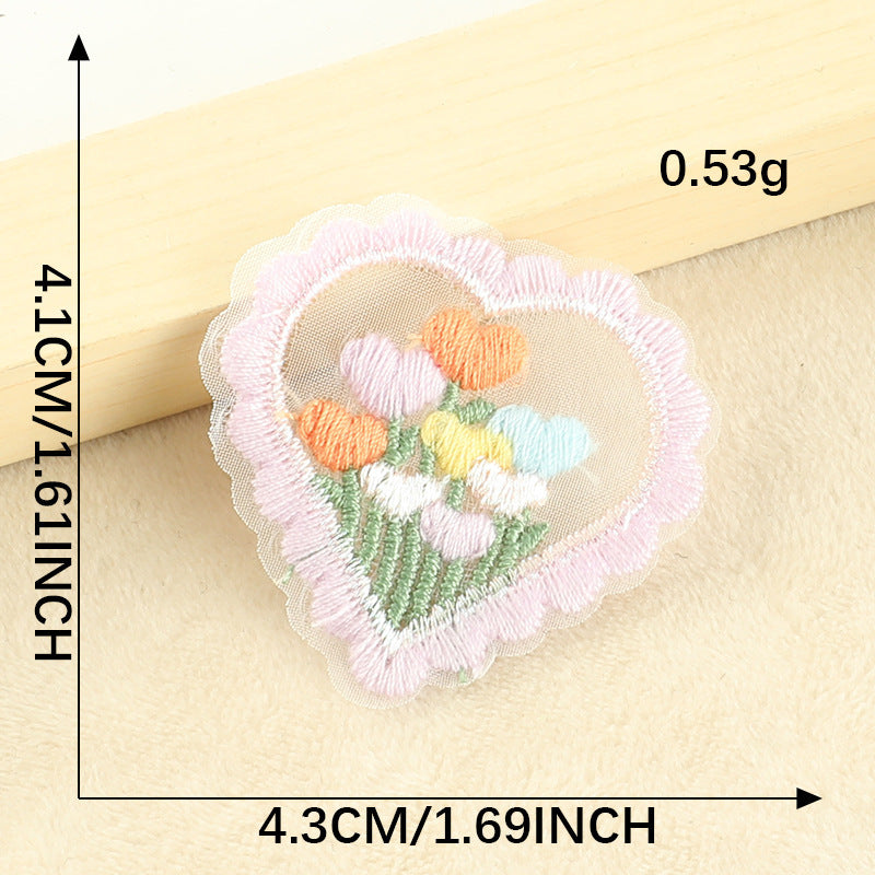 Wholesale Flower cloth patch lace mesh embroidery patch