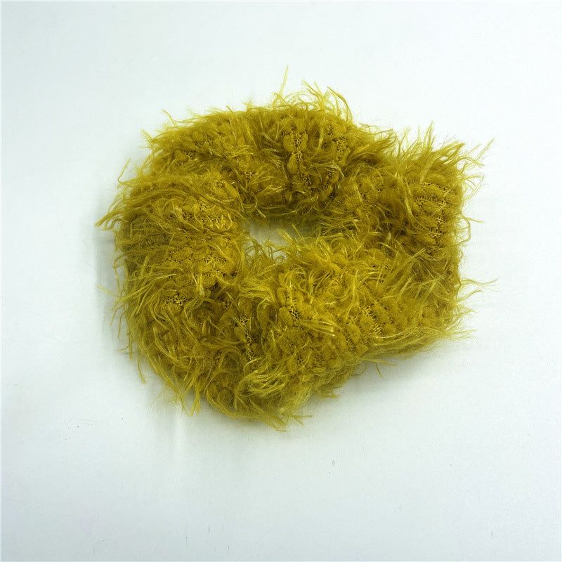 Wholesale Coral Mink Plush High Elastic Rubber Band Headwear