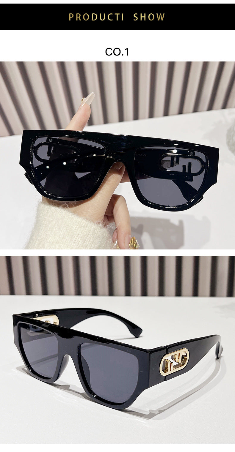Wholesale Square Flat Top Fashion Large Frame Sunglasses