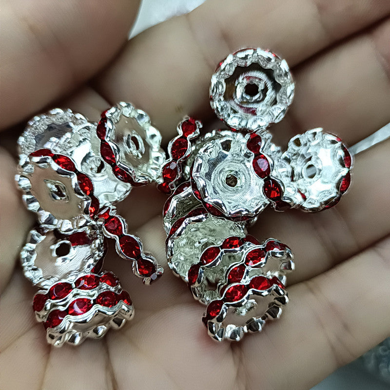 Wholesale 200pcs 12mm Colored Diamond Spacer Round Spacer Beads DIY Handmade Colored Diamond Beads