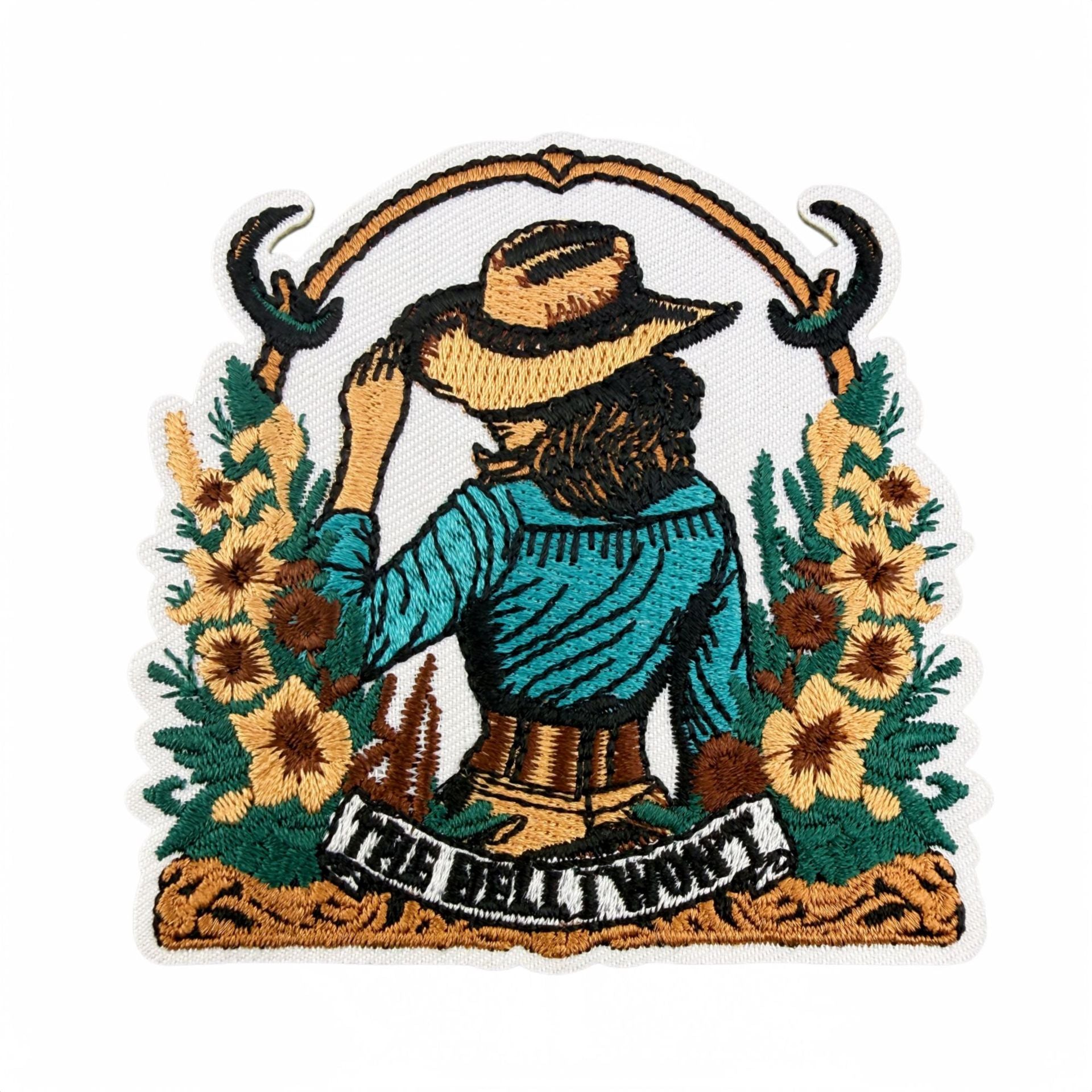 Wholesale Chic Cowgirl Western Embroidered Patch Set 18Pc Leopard Cactus Design Sew On Badge Craft Supply