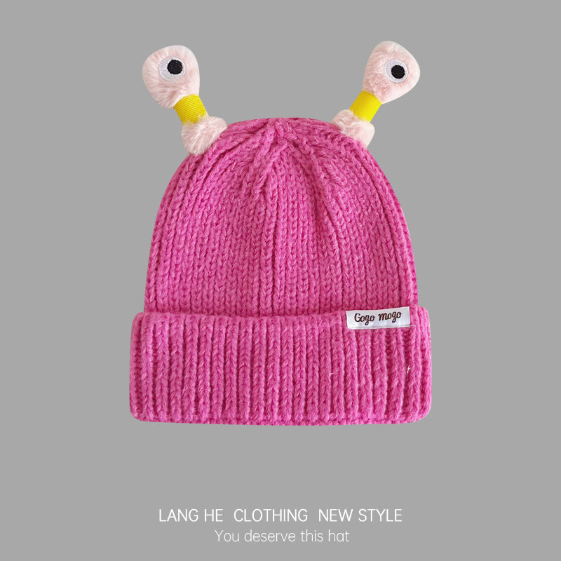 Wholesale Winter Cartoon Funny Eyes and Glowing Tentacles Parent-child Knitted Wool Hat