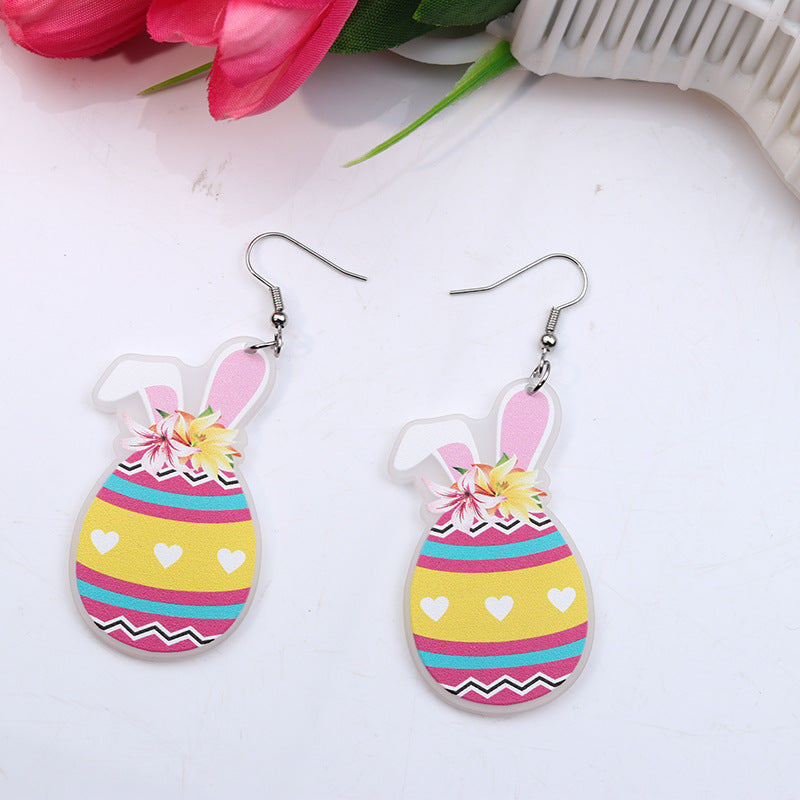 Wholesale Easter Rabbit Radish Chicken Acrylic Earrings