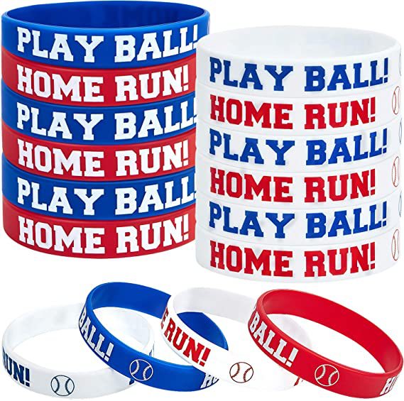 Wholesale 100pcs Theme Party Decoration Baseball Event Silicone Bracelet