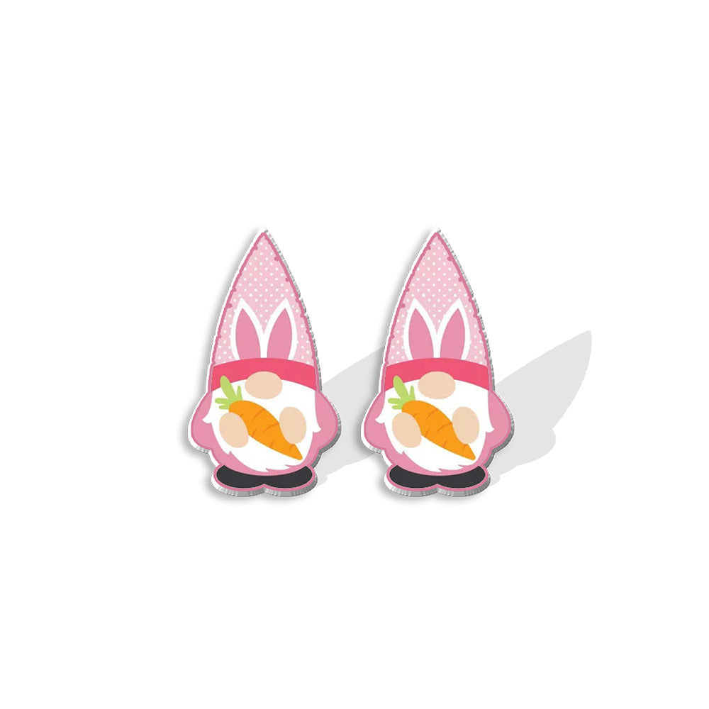 Wholesale Easter Dwarf Rabbit Carrots Plastic Earrings