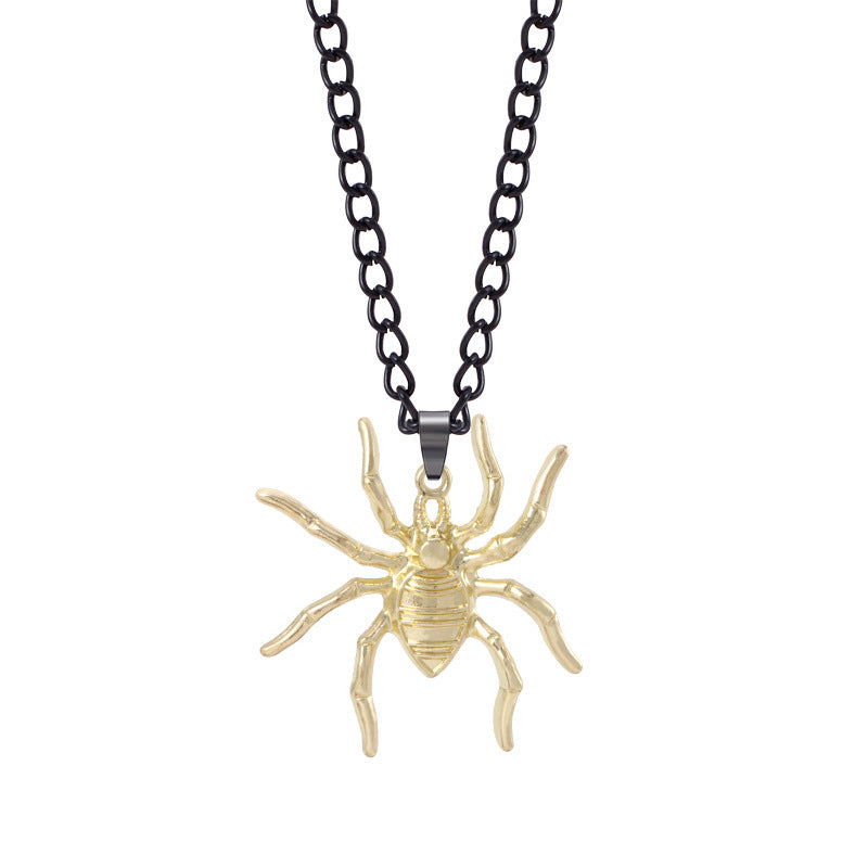 Wholesale Dark Wind Halloween Spider Punk Men and Women Spider Web Necklace Alloy Necklace