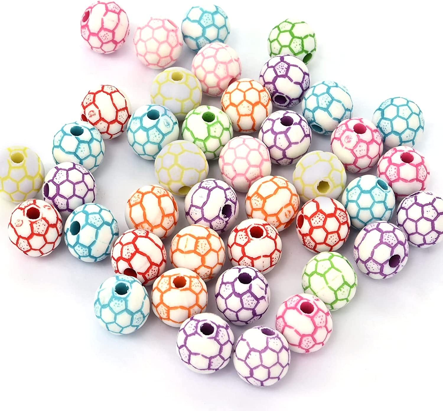 Wholesale 50pcs Acrylic Baseball Basketball Soccer Tennis Loose Beads
