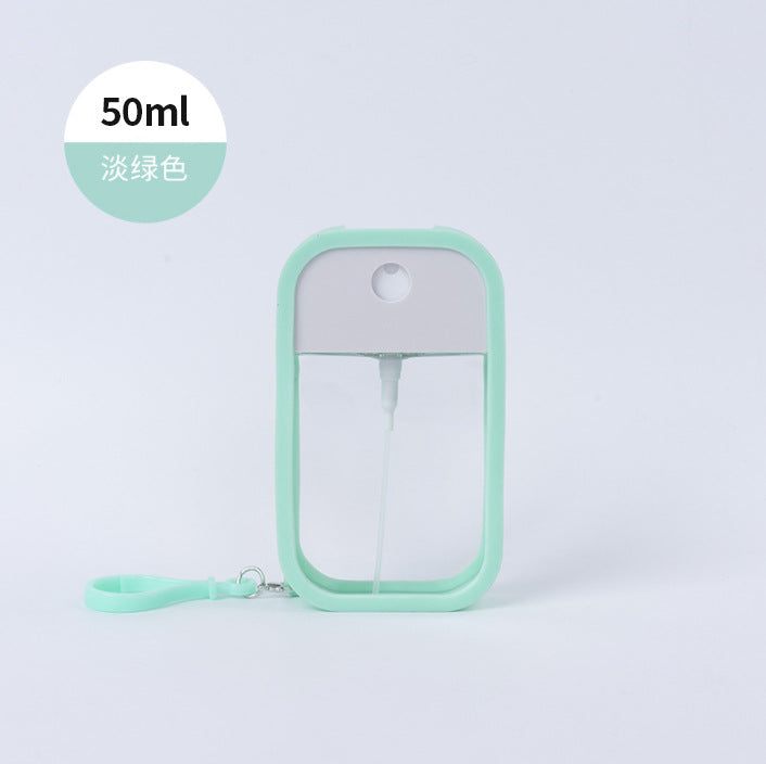 Wholesale 50ml Portable Travel Press silicone hook alcohol Toner hydrating portable perfume sub-packaging empty bottle card spray bottle