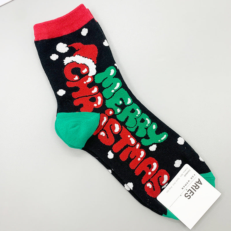 Wholesale 2023 Autumn and Winter New Christmas Mid-tube Cotton Socks
