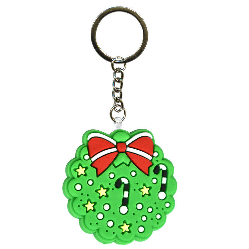 Wholesale Random 100pcs Cartoon Christmas Tree Gingerbread Man Keychain