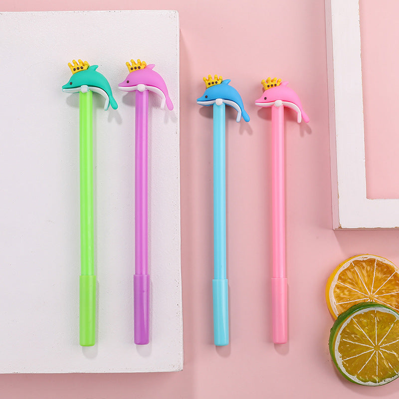 Wholesale Plastic Crown Dolphin Gel Pen