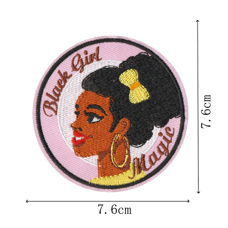 Wholesale Embroidered Patch With Black Independence Day Design Sew On Decorative Badge For Coats Casual Craft Supply For Resale