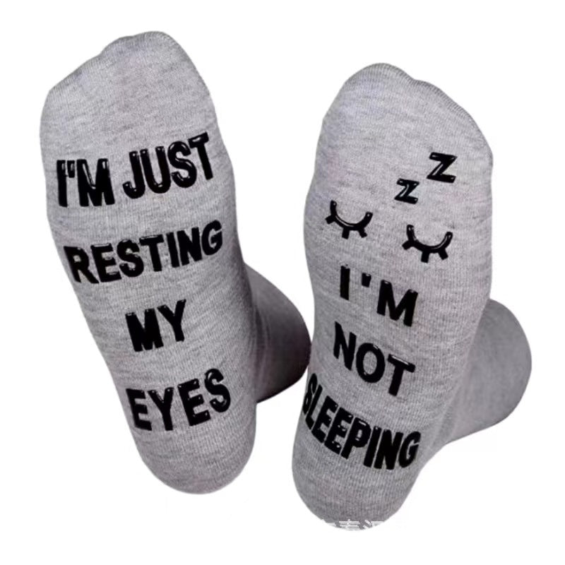 Wholesale of European and American Cotton Medium Cylinder Letter Anti Slip Adhesive Socks