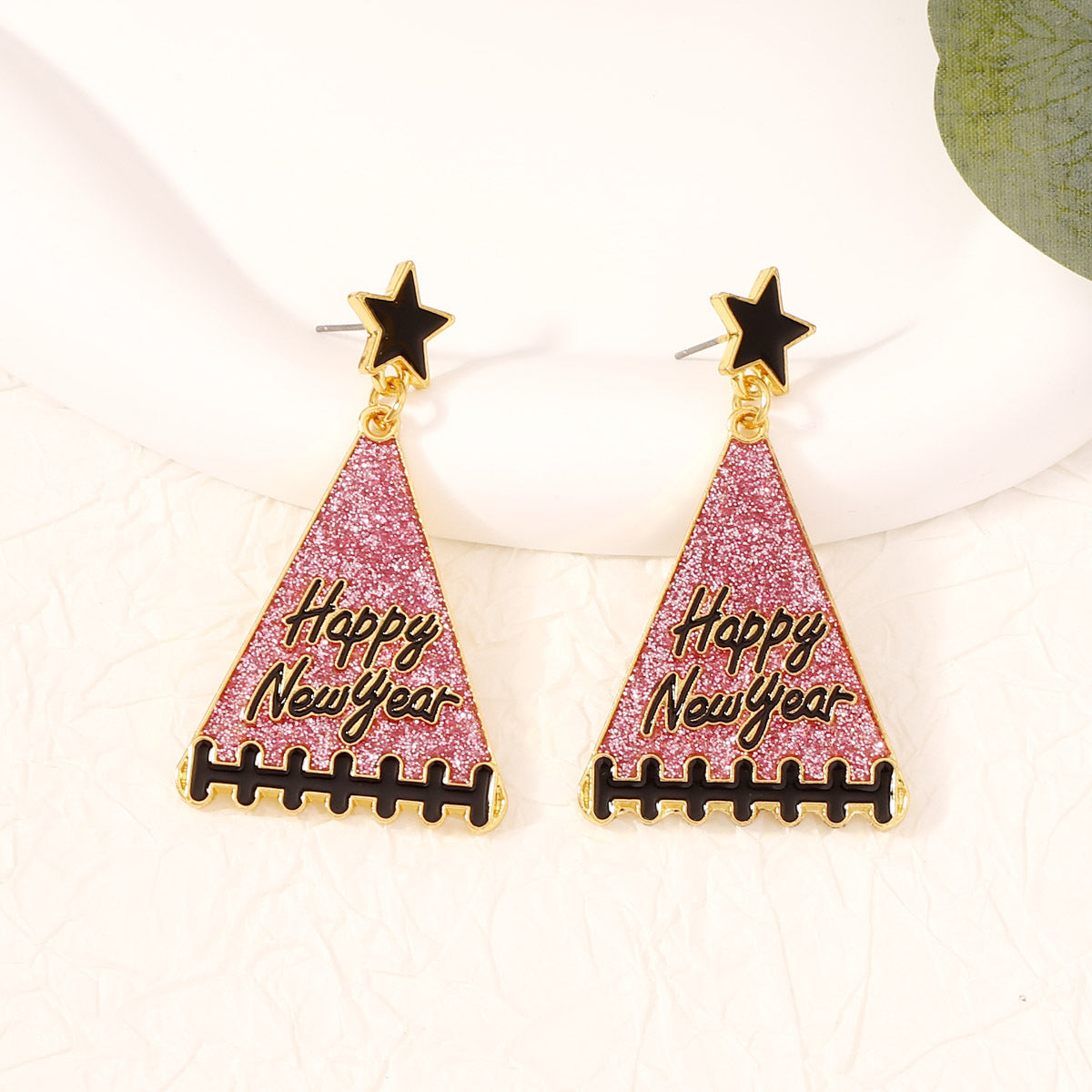 Wholesale New Year Tree Star Zinc Alloy Earrings