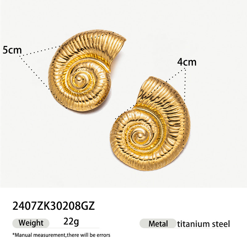 Wholesale Tyna European and American Light Luxury 18K Gold Stainless Steel Conch Sea Star Sun Thick Rope Necklace All-match Cross-border Trendy Jewelry