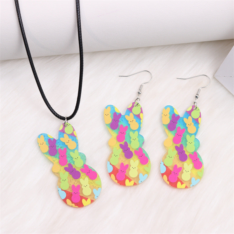 Wholesale Easter Colored Rabbit Acrylic Earrings