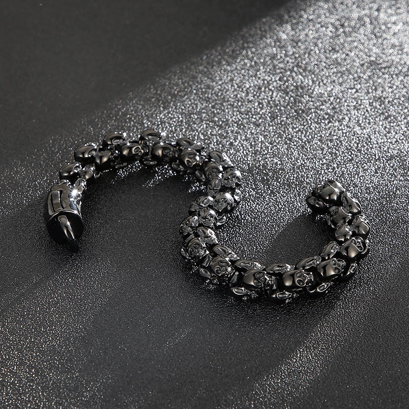 Wholesale Titanium Steel Skull Men's Bracelet