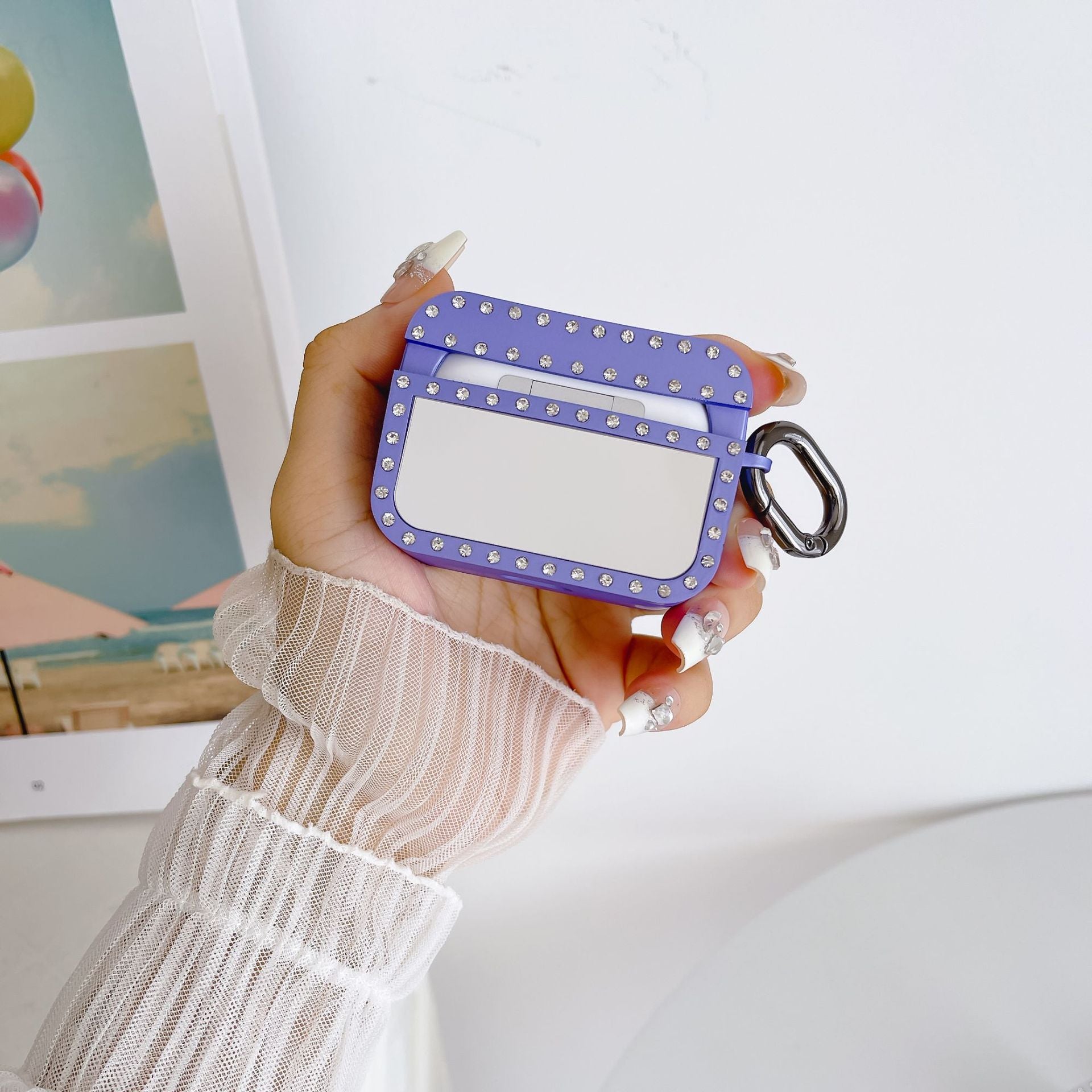 Wholesale TPU Mirror Flash Diamond Bluetooth Headphone Cases