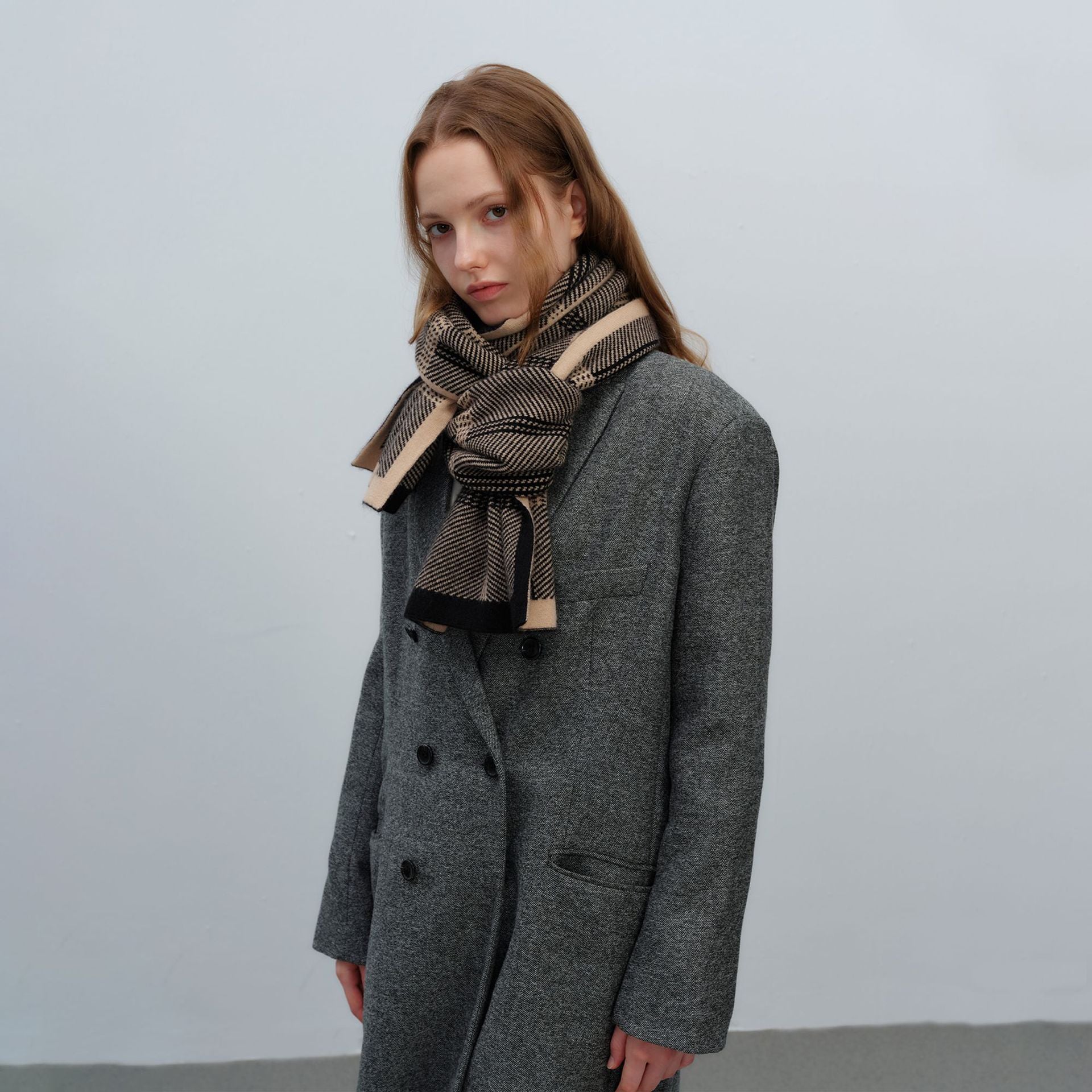 Wholesale Acrylic Multi-color Plaid Texture Patchwork Scarves