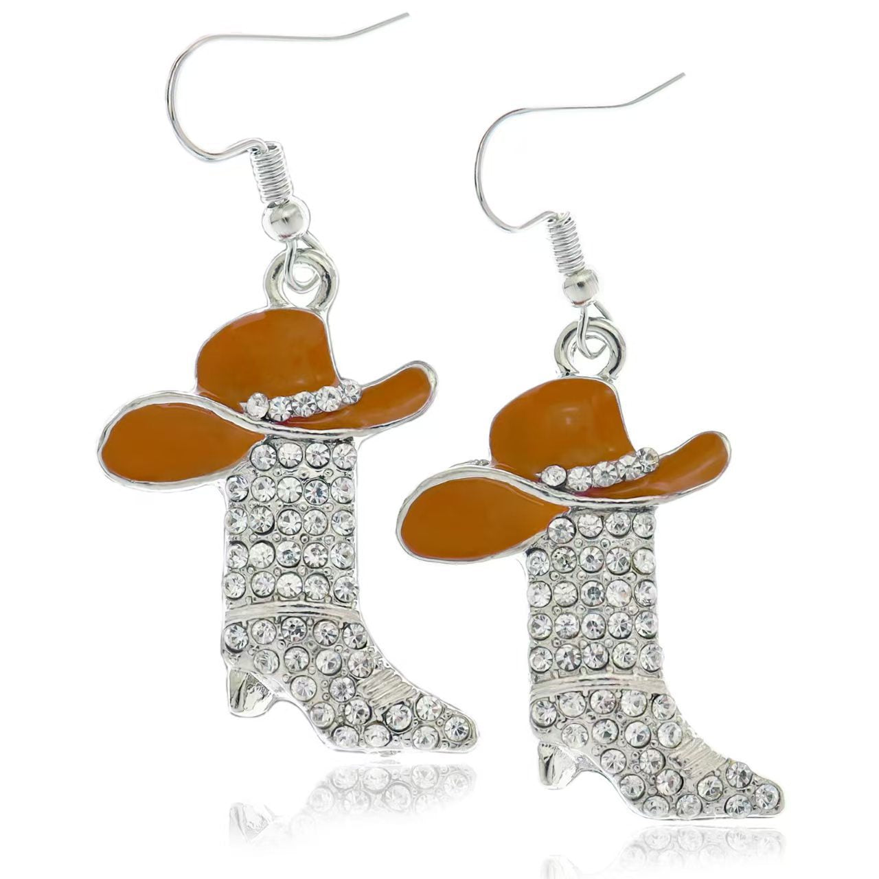 Wholesale Alloy Electroplated Blue Rhinestone Western Boot Drop Earrings For Women Stylish Party Accessory
