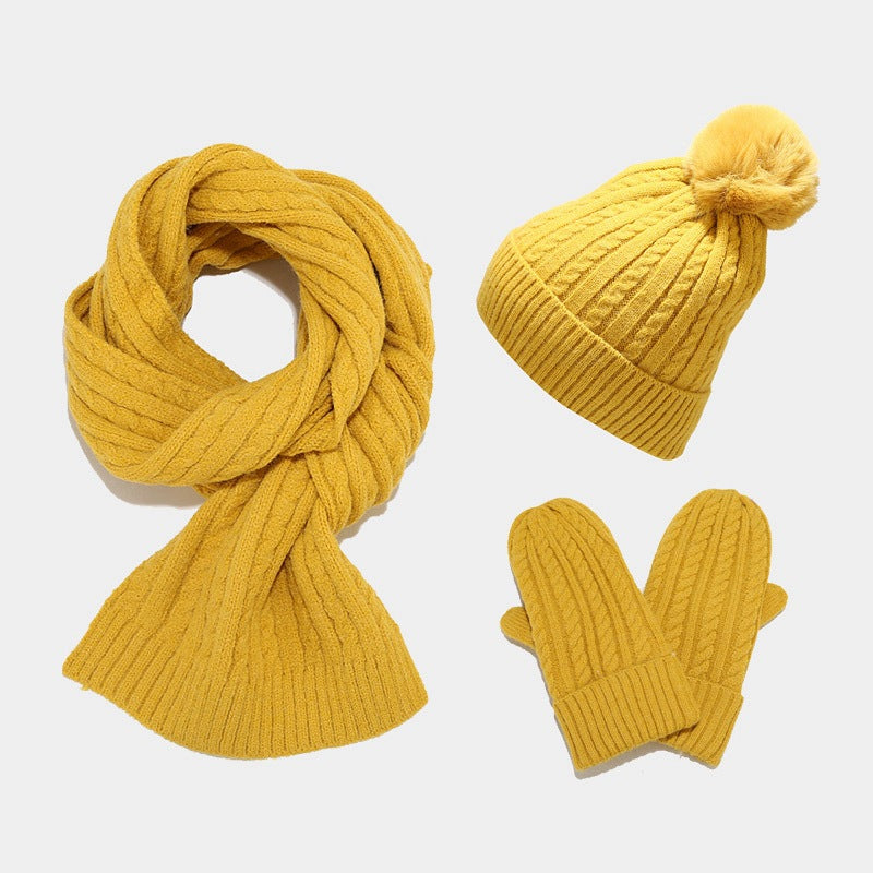 Wholesale Acrylic Knitted Warm Hats Scarves Gloves Sets