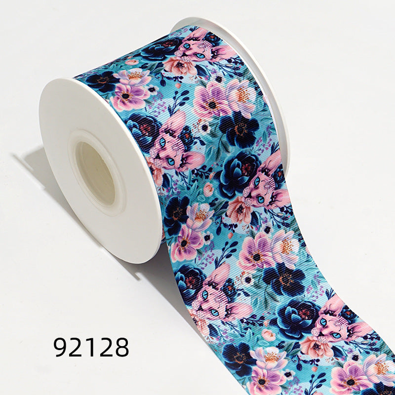Wholesale 50Y thermal transfer ribbon cartoon printing ribbon printing ribbon thermal transfer ribbon flower diy ribbon roll