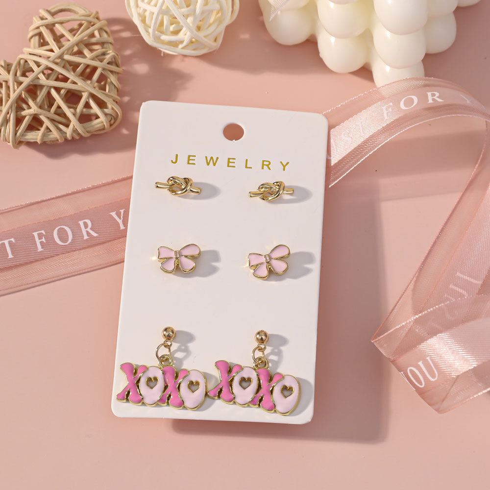 Wholesale Valentine' s Day Love Bow  Acrylic Earrings