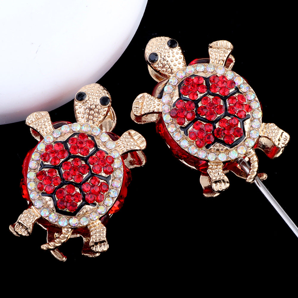 Wholesale Heavy Industry Full Diamond Double-sided Turtle Can Wear Straight Hole Beads DIY Accessories