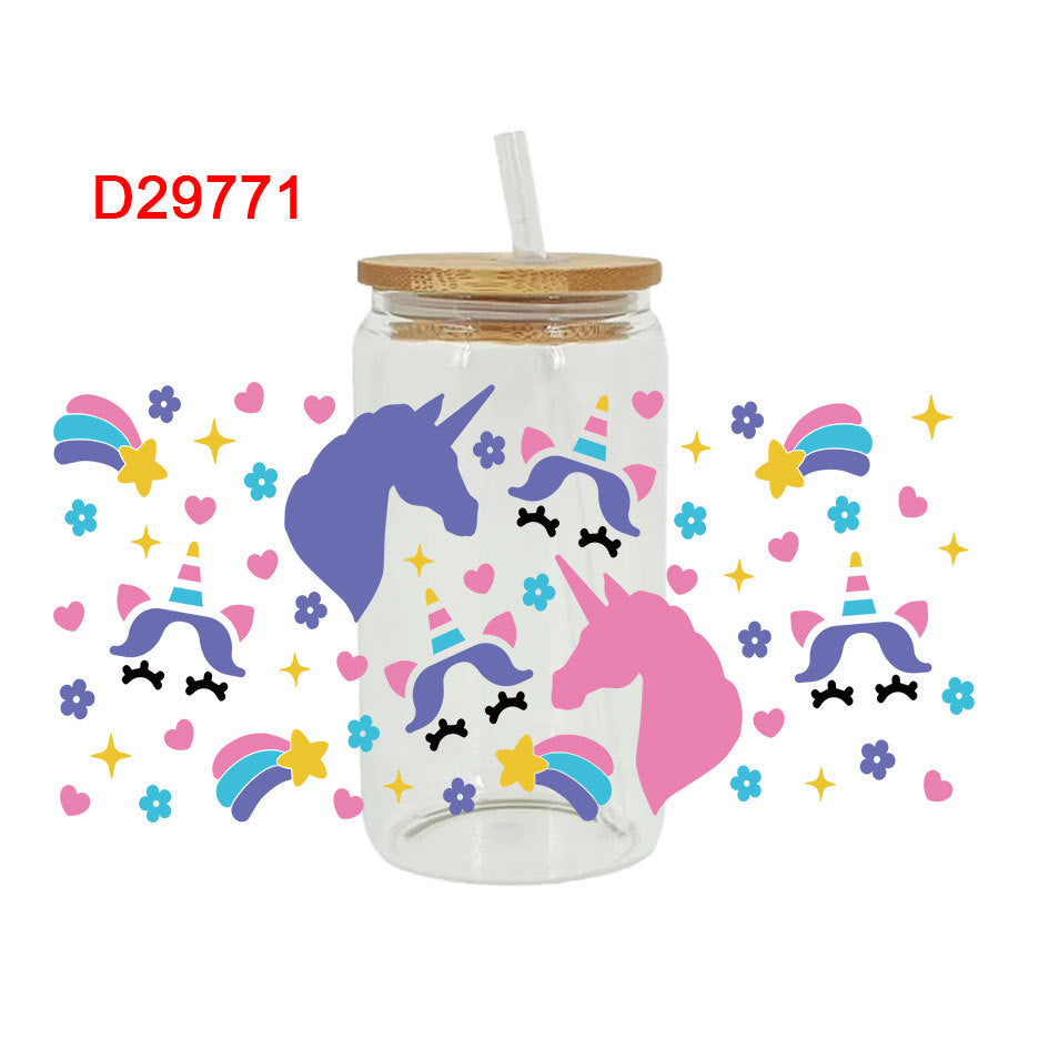 Wholesale Colorful Cartoon Little Pony 16oz Cup UV DTF Wraps