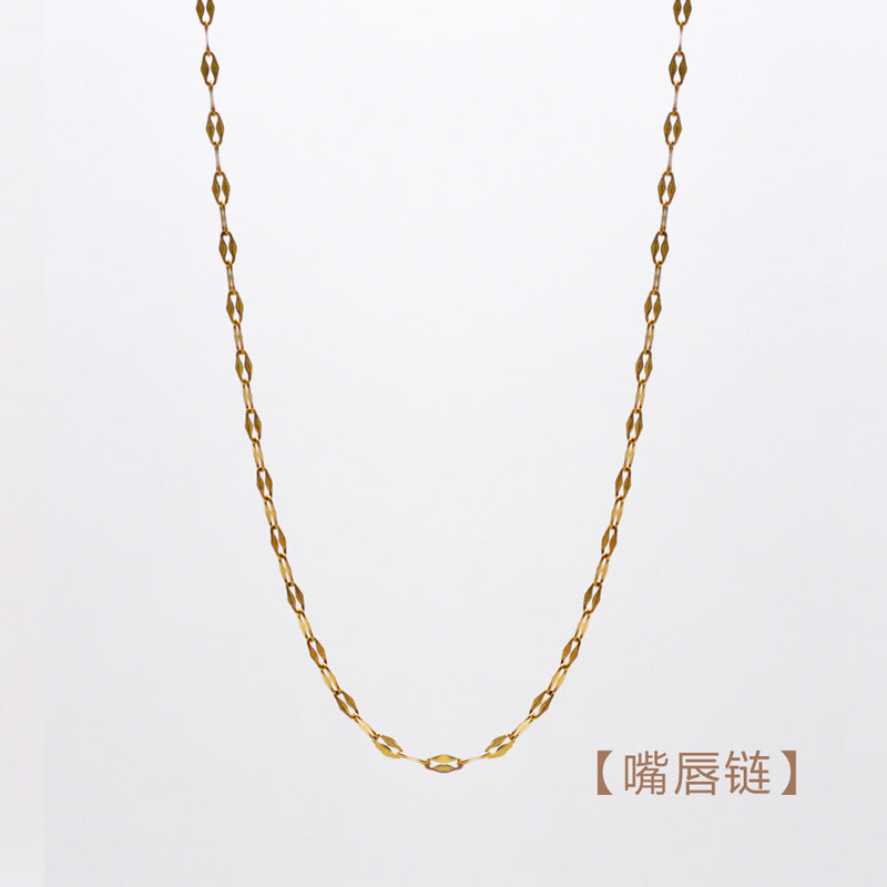 Wholesale colorful natural stone edge DIY titanium steel plated 18K gold accessories