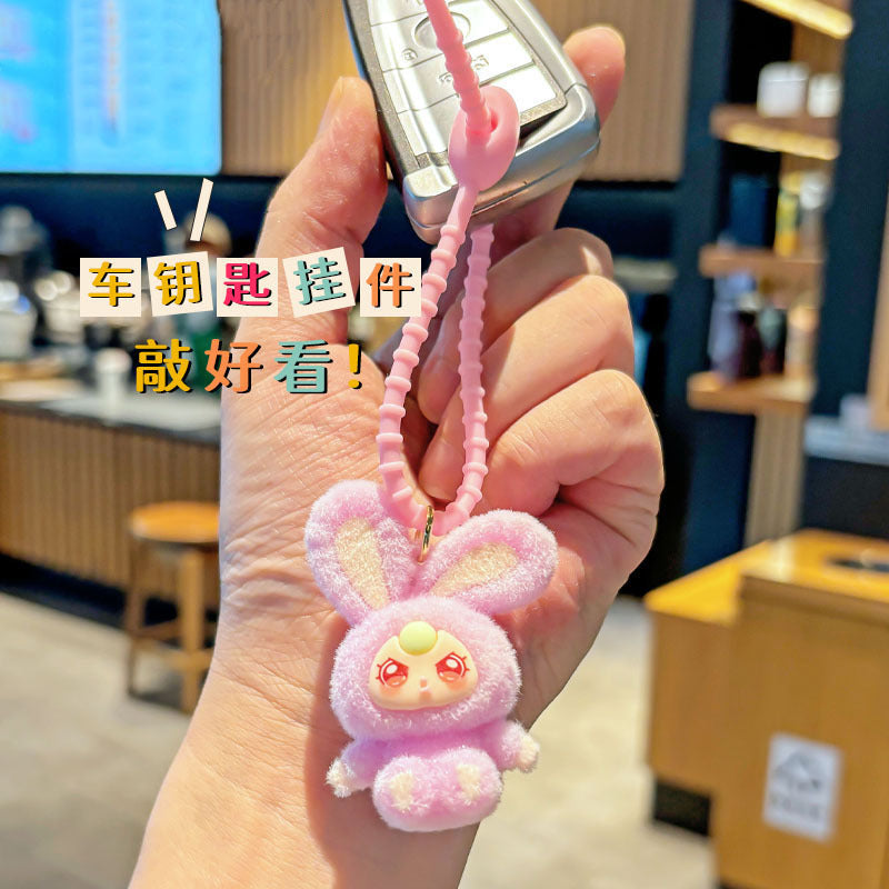 Wholesale Cute flocking doll desktop car decorative ornaments keychain