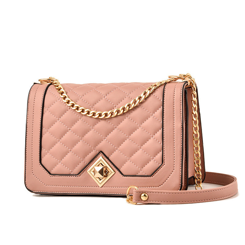 Wholesale Spring and Summer Small Fragrance Wind Rhombic Chain One-shoulder Hand-held Crossbody Women's Bag