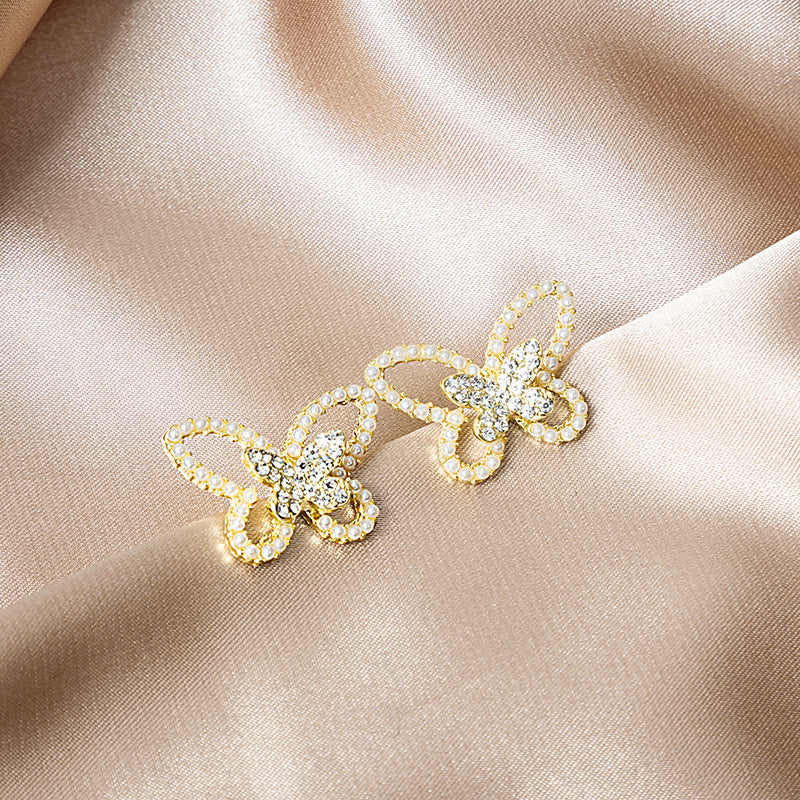 Wholesale ins personality retro French flower heart earrings