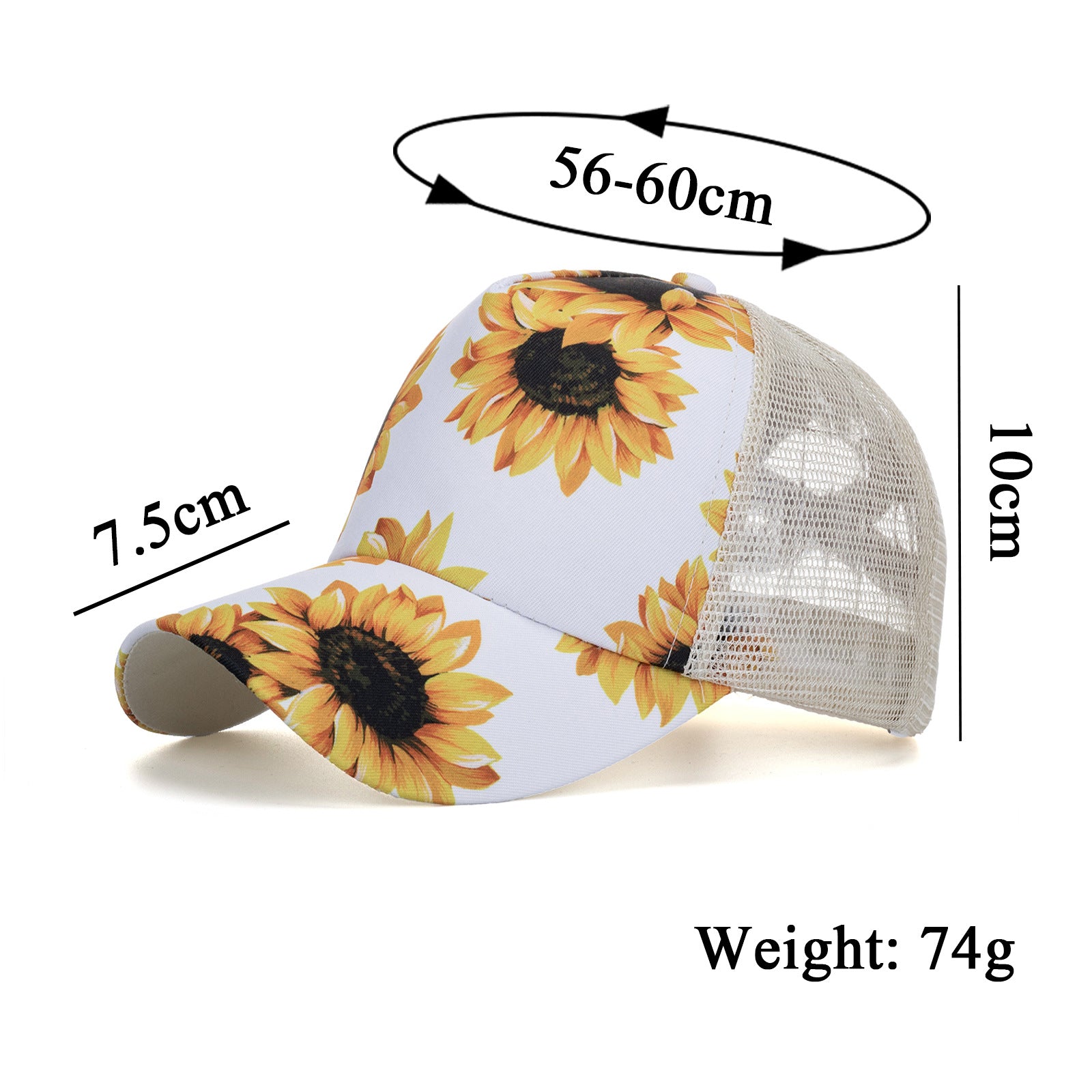 Wholesale Sunflower Ponytail Baseball Cap