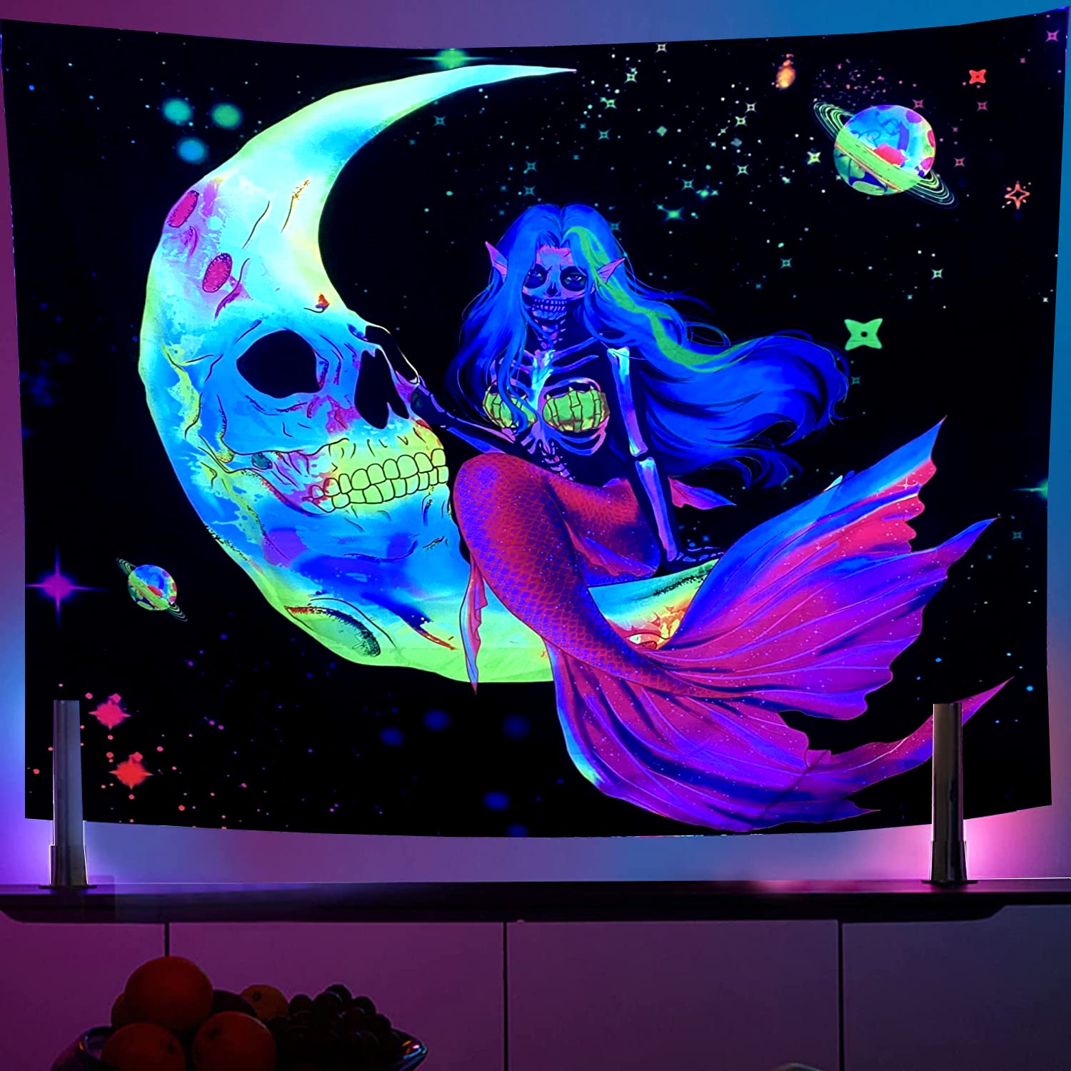 Wholesale Polyester Wall Violet Decoration Fabric Hanging Cloth Tapestry Room Backdrop Fabric
